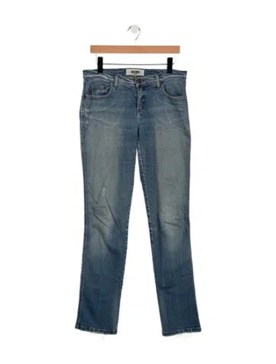 Pre-owned Moschino Mid-rise Straight Leg Jeans In Blue