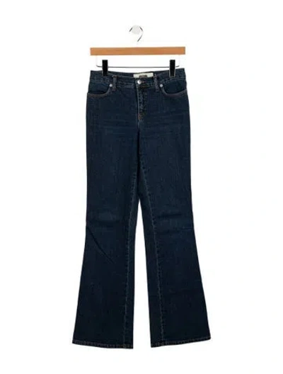 Pre-owned Moschino Mid-rise Wide Leg Jeans In Blue