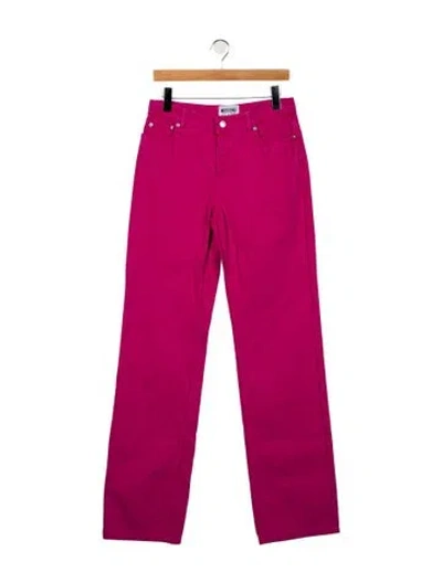 Pre-owned Moschino Mid-rise Wide Leg Jeans In Pink