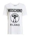 Moschino White Double Question Mark T-shirt In White