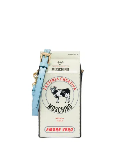 Moschino Milk Carton Shoulder Bag In White