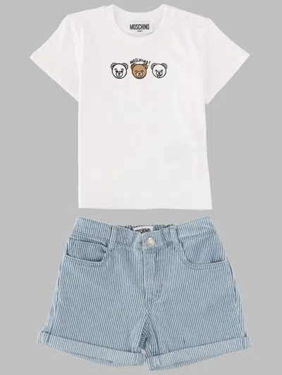 Moschino Mini Boys' T-shirt And Shorts Set In White