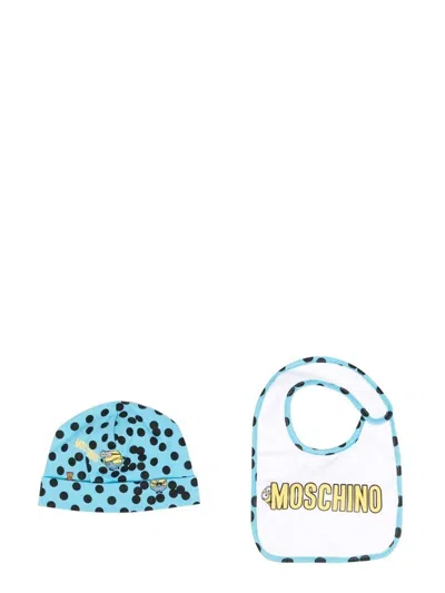 Moschino Mini Cap Set For Baby Boys In Blue