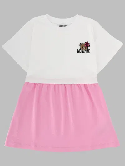 Moschino Mini Cotton Dress For Girls - Perfect For Spring/summer 2026 In Pink