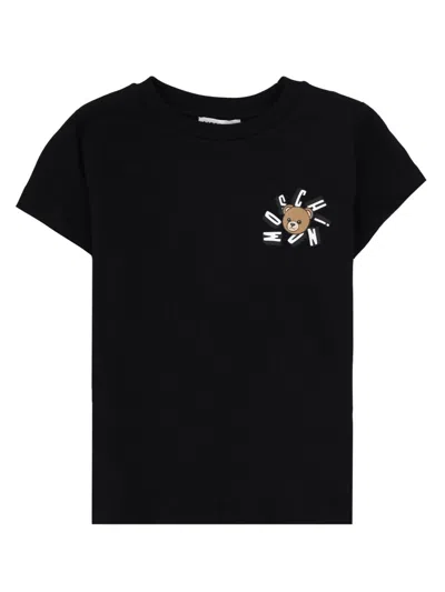 Moschino Mini Cotton T-shirt Addition For Kids In Black