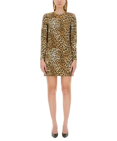 Moschino Mini Dress In Animal Print