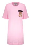 Moschino Mini Dress With Logo In Pink