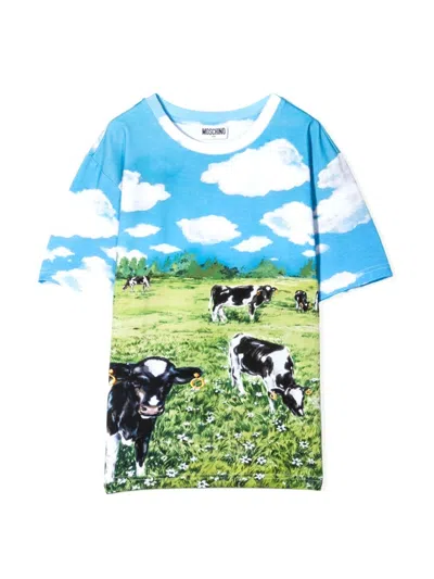 Moschino Mini Fashion T-shirt With Bold Print In Multi