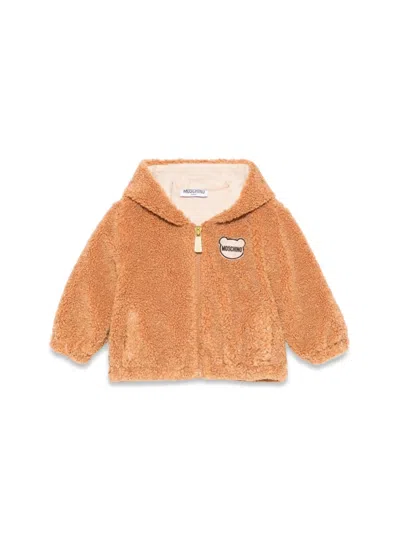 Moschino Mini Hooded Jacket In Brown