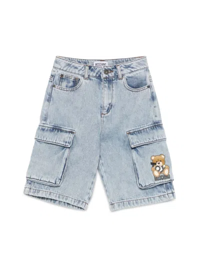 Moschino Mini Kids' Cotton Shorts In Blue