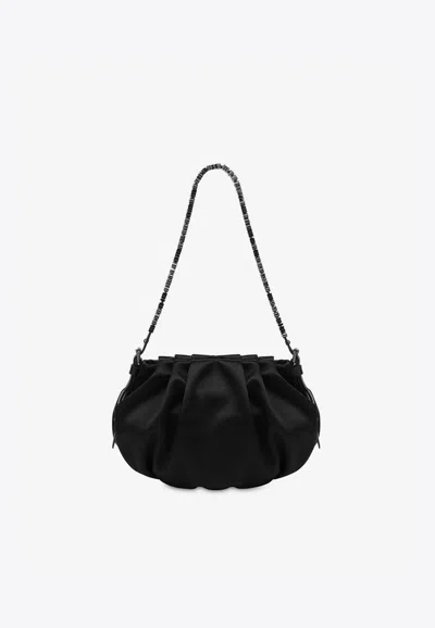 Moschino Mini Lettering Satin Shoulder Bag