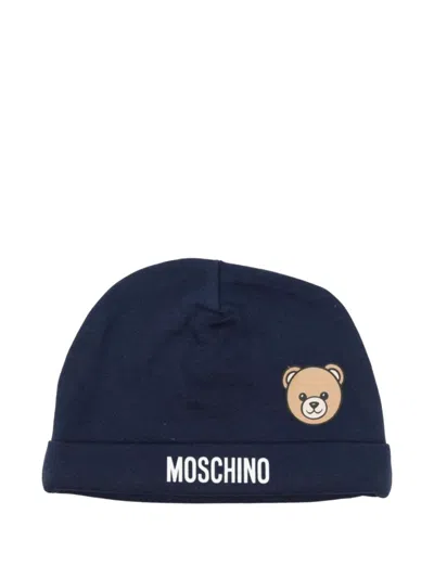 Moschino Mini Logo Bear Hat In Black