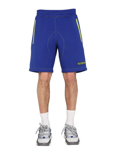 Moschino Mini Logo Drawstring Shorts For Men In Blue