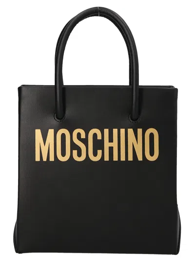 Moschino Mini Logo Handbag In 黑色的