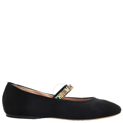 Moschino Mini Logo Lettering Ballet Flats In Black