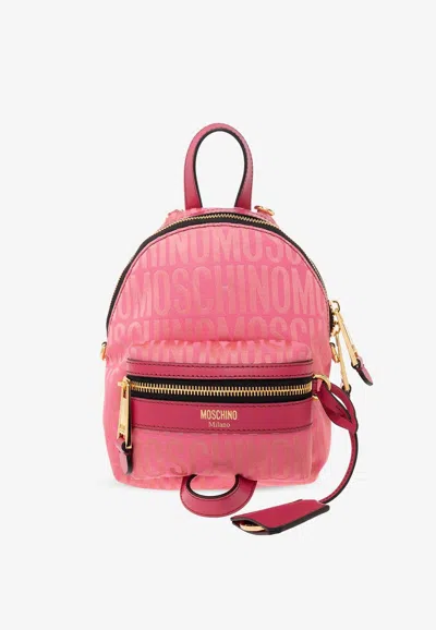 Moschino Mini Logo-print Backpack In Pink