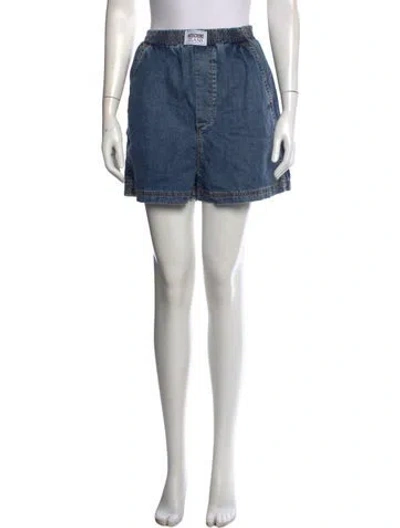 Pre-owned Moschino Mini Shorts In Blue