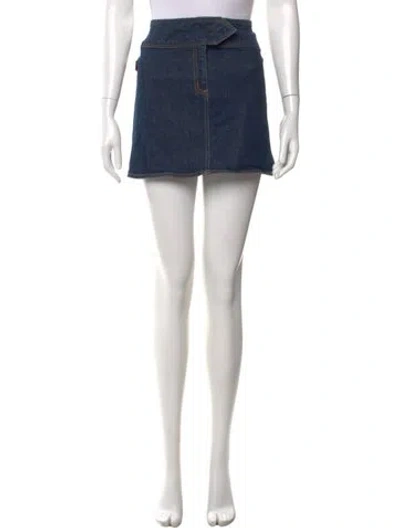 Pre-owned Moschino Mini Skirt In Blue