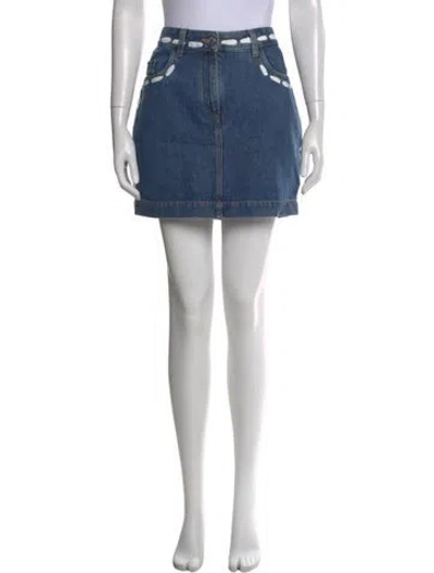 Pre-owned Moschino Mini Skirt In Blue