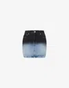 Moschino Mini Skirt In Degradé Denim In Black