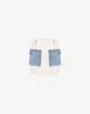 Moschino Mini Skirt In Stretch Cotton In Multi