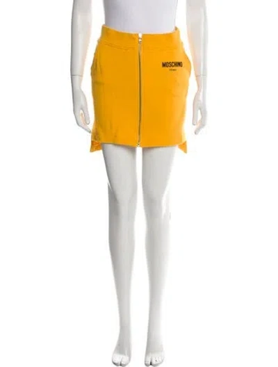 Pre-owned Moschino Mini Skirt In Yellow