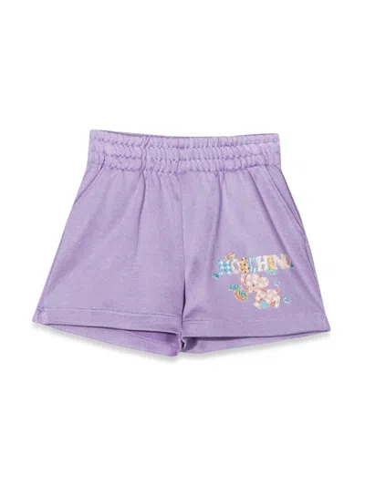 Moschino Mini Trendy Shorts For Girls In Purple