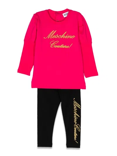 Moschino Mini T-shirt And Leggings Set For Baby Girls In Multi
