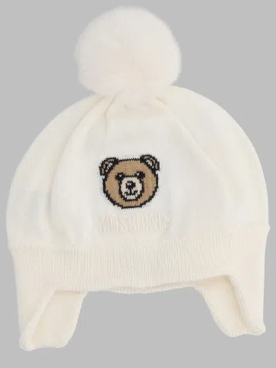 Moschino Mini Unisex Baby Cotton Wool Beanie Hat In Purple