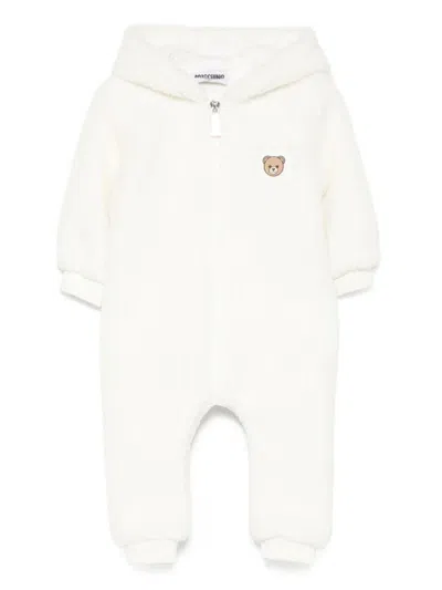 Moschino Mini Unisex Babygrow Set For Fall 2025 In White