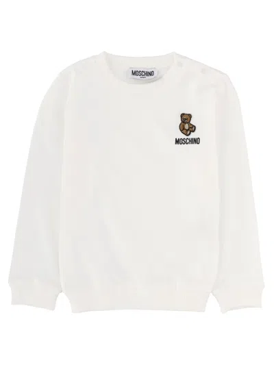 Moschino Mini Unisex Cotton Sweatshirt In White