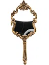 Moschino Mirror Removable-chain Clutch In Gold