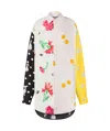 Moschino Oversized Mixed Print French Collar Long Sleeves In White