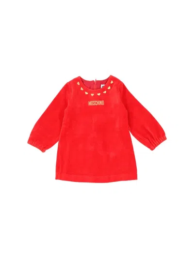 Moschino Charming Mini Dress For Girls In Red