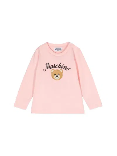 Moschino Kids' ml Logo T-shirt In Pink