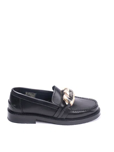 Moschino Chain Mocassin In Black