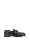 Moschino Brushed Calfskin Loafers In Black