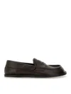 Moschino Desert Penny Strap Loafers In Dark Brown