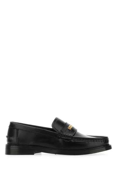 Moschino Moccasters In Black