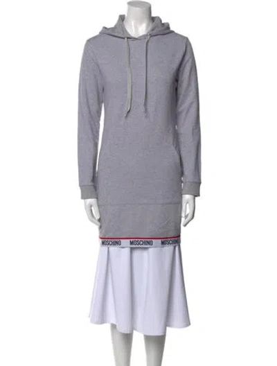 Pre-owned Moschino Mock Neck Long Sleeve Sweatshirt In Gray