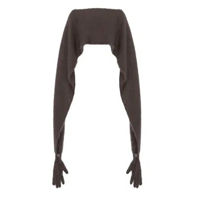 Moschino Mohair Blend Short Cape In Gray