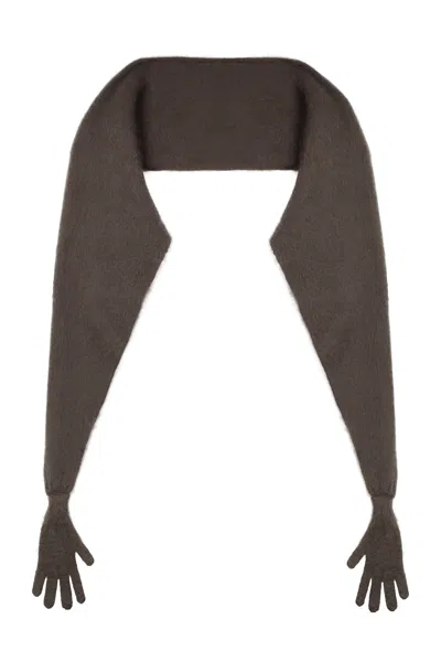 Moschino Mohair Cape Coat In Brown