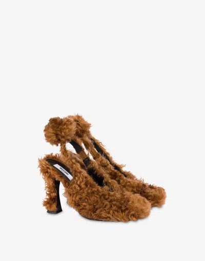 Moschino Mohair Pumps In Brown