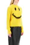 Moschino Mohair Blend Knit Crewneck Sweater In Yellow