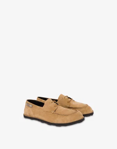 Moschino Mokassins Aus Wildleder In Brown