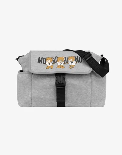 Moschino Mom Bag With Changing Mat  Teddy Bear In Grey