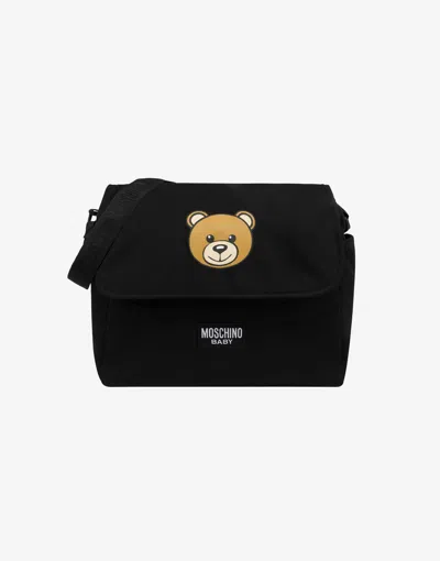 Moschino Mom Bag With Changing Mat Teddy Print In Black