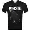 Moschino Monkey Logo T Shirt Black In Black