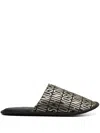 Moschino Monogram-jacquard Lurex Slides (set Of Two) In Black
