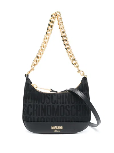 Moschino Monogram-jacquard Tote Bag In Black